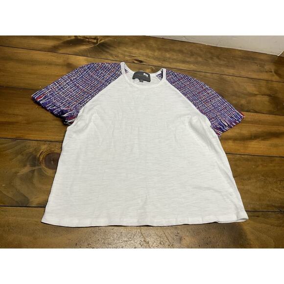 Anthropologie Sunday in Brooklyn Tweed-Sleeve Tee Size Small - Picture 1 of 8